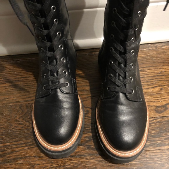 Sun + Stone Lug Sole Platform Combat Boots - Picture 4 of 8